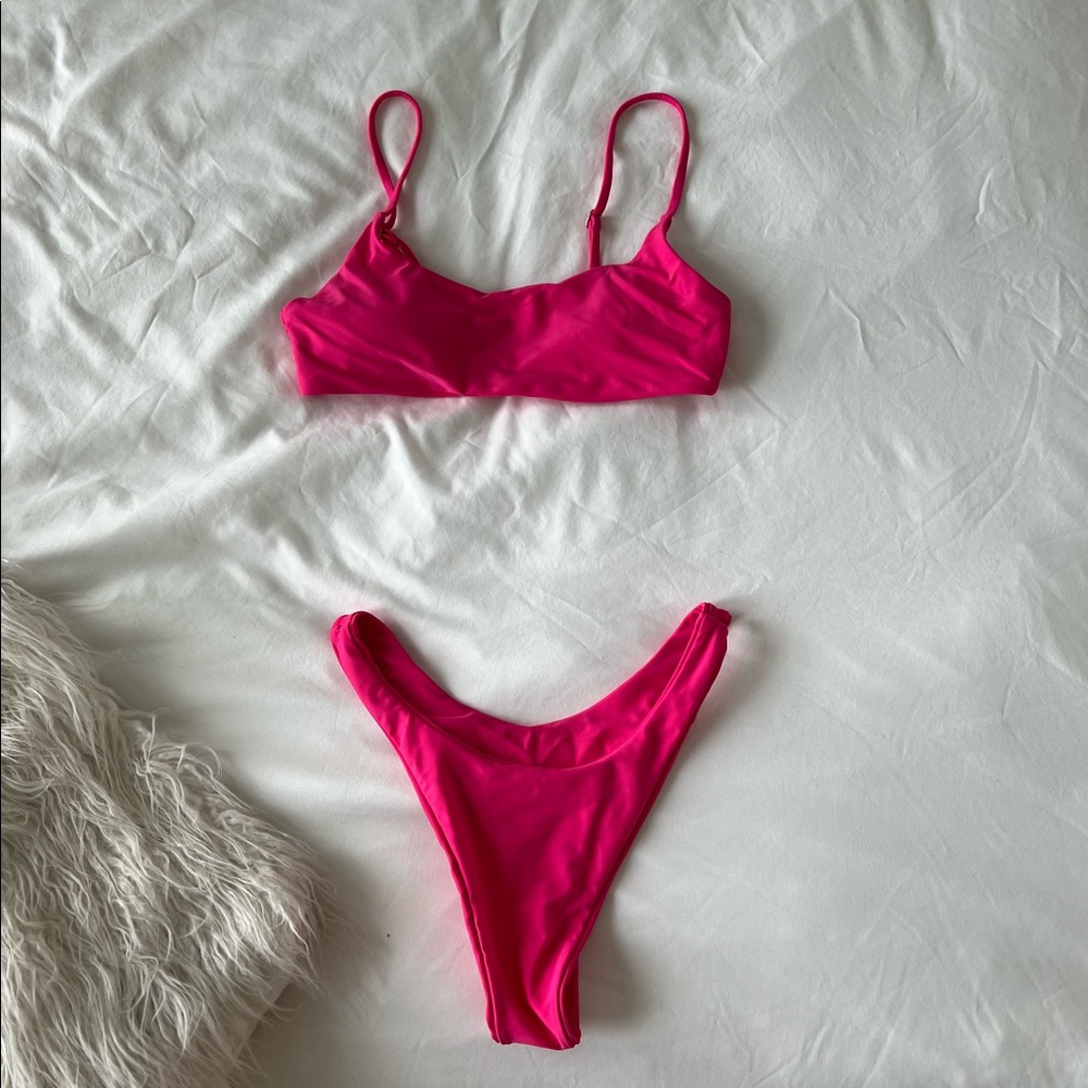 Grey Bandit x Ana Stowell pink bikini